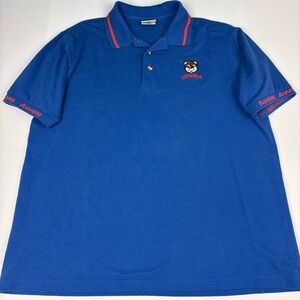 Vintage Awana Cubbies Men XL Polo Shirt Blue Red Embroidered Short Sleeve Collar
